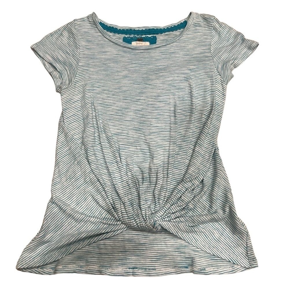 Cupio Women’s Striped Tie Front‎ Short Sleeve T Shirt Size Medium
